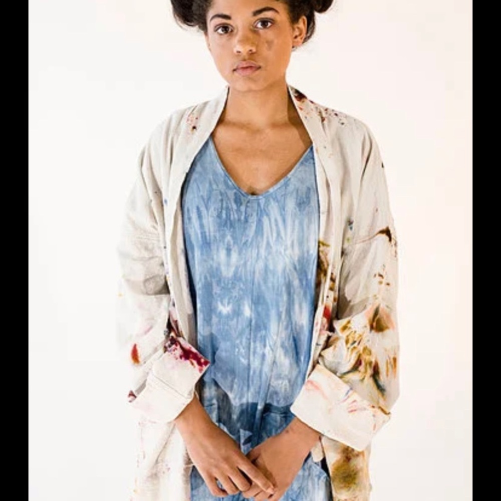 Reversible super cute blue hand-dyed jumpsuit
